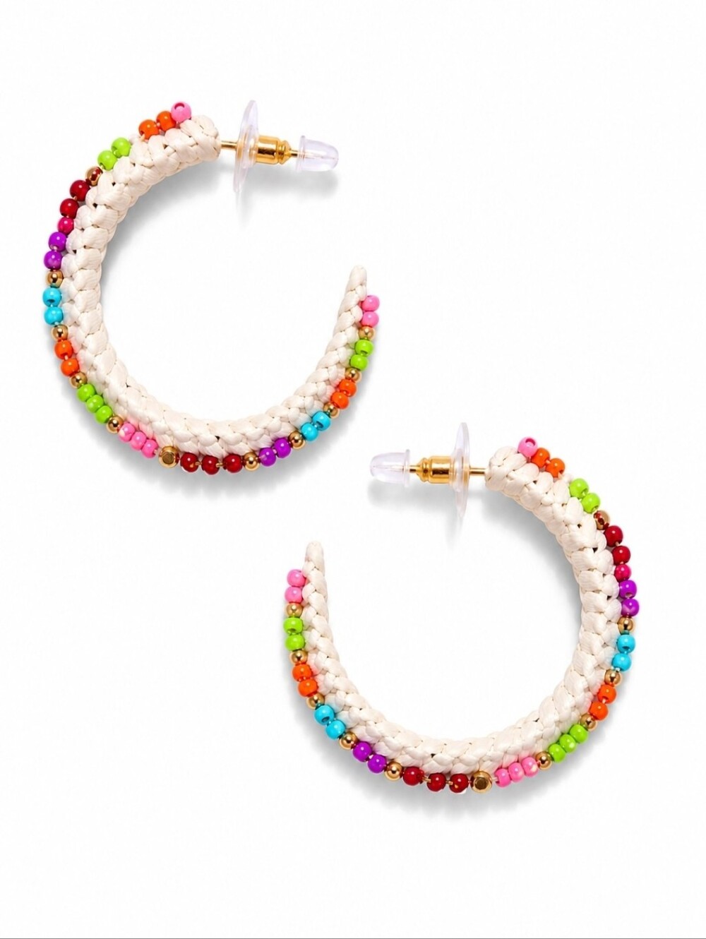 Camila Coelho Vibrant Beaded Hoop Earrings